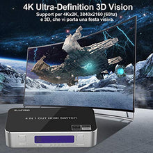Carica l'immagine nel visualizzatore di Gallery, Zacro Switch HDMI 4k,Splitter 4 in 1 out,Supporta 4K 3D 1080P HD,Per...