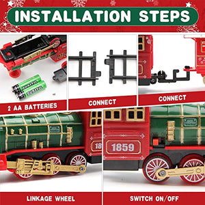 DONGQI Trenino Natalizio,Treno elettrico di Natale,Trenino Natale con Luci e Suoni per Natale Decorazioni, Trenino Natalizio Regalo per Bambini natalizio