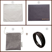 Carica l&#39;immagine nel visualizzatore di Gallery, Bracciale Uomo Pelle Chiusura in Acciaio Marrone (Non Regolabile) - Ilgrandebazar