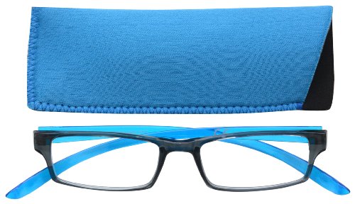 UV Reader Nero Blu Brillante Collo Occhiali Da Lettura Potenza ottica +1,50 - Ilgrandebazar