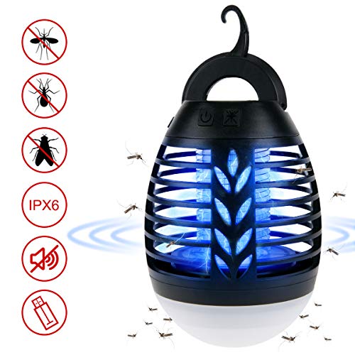 ROVLAK Zanzariera Elettrica Esterno 2-in-1 Lampada Antizanzare USB +...