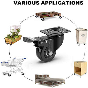 GBL - 4 Ruote Per Carrello 50mm | 200KG per mobili, Girevoli...