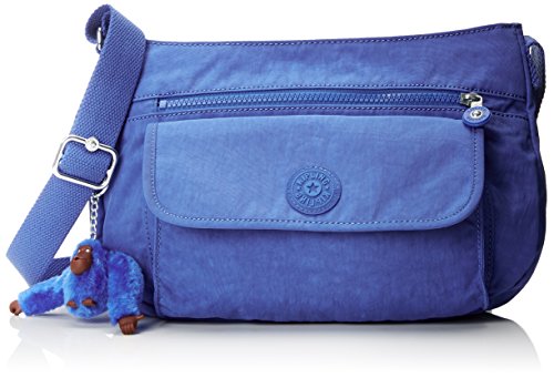 Kipling Syro, Borsa a Tracolla Donna, multicolore, 31x22x12.5 cm Saxony Blue