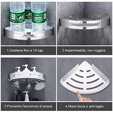 Carica l&#39;immagine nel visualizzatore di Gallery, GOLDGE 2 Pezzi Mensola Doccia per Bagno Mensole da Muro Senza Foratura -...