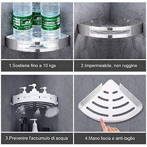 GOLDGE 2 Pezzi Mensola Doccia per Bagno Mensole da Muro Senza Foratura -...