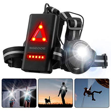 Carica l&#39;immagine nel visualizzatore di Gallery, Running Light Ricaricabile USB, SGODDE Luce Corsa 2 Modi 500 LM Impermeabile...