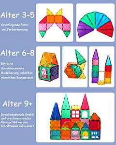 Katiago Costruzioni Magnetici 64 Pezzi 3D Educativo Blocchi Magneti Set Giocattoli per Bambini STEMS Creatività Montessori per 3+ Anni Ragazzi