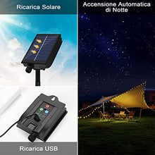 Carica l'immagine nel visualizzatore di Gallery, Catena Luminosa Esterno Solare - 60 LED 11.5M Luci Solari per Giardino 8 Modalità Impermeabile Luci Solari Esterno Telecomando Lucine Decorative per Esterno Giardino Matrimonio Festa(Bianco Caldo)
