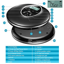 Carica l&#39;immagine nel visualizzatore di Gallery, Lettore CD Portatile Gueray Walkman con cuffie Audio Digitale Lossless Nero