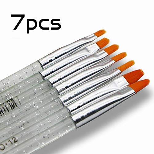 7PCS UV gel nail art Pen Nail Pittura Strumenti di Disegno Pennello Silver - Ilgrandebazar