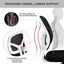 Carica l&#39;immagine nel visualizzatore di Gallery, Hbada Sedia da Ufficio Girevole scrivania Schienale Bianca