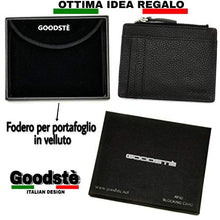 Carica l'immagine nel visualizzatore di Gallery, Goodstè Porta Carte Di Credito Tascabile Portatessere Donna Nero Ruvido
