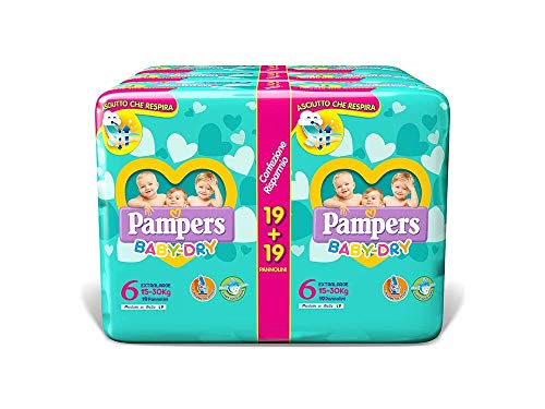Pampers Baby Dry Extralarge, 114 Pannolini, Taglia 6 (15-30 kg)