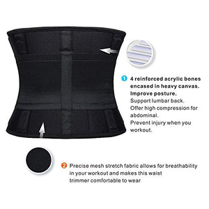 YIANNA Donna Fascia Addominale Dimagrante Corsetto S(lunghezza 90 cm), Nero - Ilgrandebazar