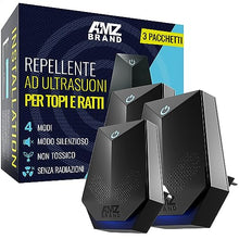 Carica l'immagine nel visualizzatore di Gallery, AMZ BRAND Repellente Ultrasuoni per Topi Pacco da 3 - Repellente per Ratti - 4 modalità di Funzionamento - modalità Silenziosa - Non Tossico - Efficace Contro Topi e Ratti - Senza Radiazioni