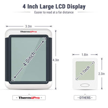 Carica l&#39;immagine nel visualizzatore di Gallery, ThermoPro TP55 Termometro Igrometro Digitale da Interno 1 pezzo, Weiß+grau - Ilgrandebazar
