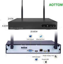Carica l&#39;immagine nel visualizzatore di Gallery, WiFi Sistemi di sorveglianza Aottom 4 Canali 960P Telecamere Videosorveglianza WiFi Kit, 4X1.3MP Telecamera WIFI IP + 1X1080P WIFI NVR Senza HDD, Visione Notturna, Motion Detection, P2P, IP66