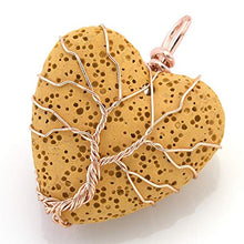 Carica l&#39;immagine nel visualizzatore di Gallery, Jovivi Gioielli Donna Collana con Ciondolo Cuore in Lava Diffusore Giallo - Ilgrandebazar