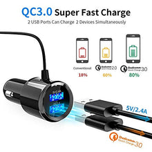 Carica l&#39;immagine nel visualizzatore di Gallery, FM Trasmettitore Bluetooth 5.0 per Auto con Due Porta USB (QC 3.0 e Nero
