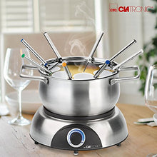 Carica l&#39;immagine nel visualizzatore di Gallery, Clatronic 261704 Fonduta con 8 forchettine, Acciaio Inossidabile, Argento, XL - Ilgrandebazar