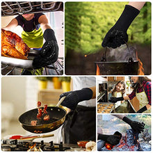 Carica l&#39;immagine nel visualizzatore di Gallery, Guanti da Barbecue,Guanti Forno,Guanti Cucina con Resistenza al Nero