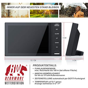 CSL-Computer 72303394787 Stazione meteorologica Radio, Nero, 4,3 Zoll - Ilgrandebazar