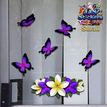 Carica l&#39;immagine nel visualizzatore di Gallery, Fiore Viola Frangipani Plumeria Piccolo Grappolo + farfalla adesivo... - Ilgrandebazar