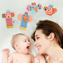 Carica l&#39;immagine nel visualizzatore di Gallery, Twister.CK Baby Rattle, 4 Pz Neonato Sonagli da Polso e Scimmia + Elefante