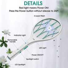 Carica l&#39;immagine nel visualizzatore di Gallery, DOUHE Bianca Racchetta Zanzare Elettrica, USB Ricaricabile bianco