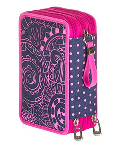 ASTUCCIO scuola SEVEN - MANDALA - 3 scomparti - Blu - pennarelli matite...