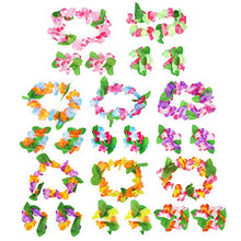 Carica l'immagine nel visualizzatore di Gallery, Annhao 32 Pezzi Ghirlanda Hawaiana Leis Luau con 16 bracciali 8 Fasce e 8...