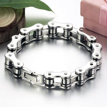 Carica l&#39;immagine nel visualizzatore di Gallery, JewelryWe Gioielli in Acciaio Inossidabile Bracciale Catena Moto Argento e... - Ilgrandebazar