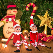 Carica l&#39;immagine nel visualizzatore di Gallery, NCKIHRKK Elfo di Natale, 3 Pezzi Elfi Dagli Occhi Blu Elfo Natale Pupazzo, 35 cm Corpo Morbido e Viso in Vinile Elfo Dispettoso di Natale, con Cappello, Peluche Elfo Rosso