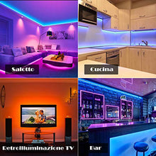 Carica l'immagine nel visualizzatore di Gallery, Striscia LED 15M Bluetooth 5050 SMD RGB,AWANFI Nastri Led 15m