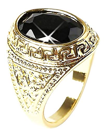 KIRALOVE Anello - Anellino - Colore Oro - Pietra Nera - Potere - Uomini... - Ilgrandebazar