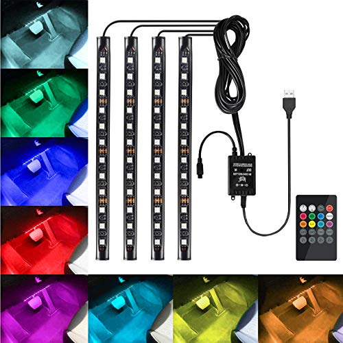Favoto Luci LED Interne Auto, 4 Strisce 48 Lampadine Multicolore...