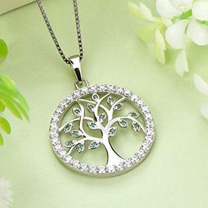 YL Collana per Donna in Argento 925 con Ciondolo e AAA Smeraldo Simulato - Ilgrandebazar