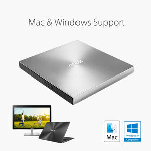 Asus Masterizzatore Esterno ZenDrive U9M TYPE C, Ultra Slim 8x, Argento - Ilgrandebazar