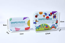 Carica l'immagine nel visualizzatore di Gallery, Puzzle di legno Bambini Tangram Puzzle Forme Geometriche Blocchi di motivi in ​​legno Puzzle per giochi di selezione e accatastamento giocattoli educativi di Regali per Bambini (Multicolore)