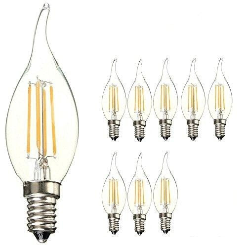 10-pezzi Lampadina Filamento LED Candela fiamma - Casquillo E14 - Potenza 4W... - Ilgrandebazar