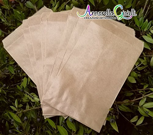 50 pezzi Sacchetti carta kraft, confettata, 10x16 centimetri, avana, bustine... - Ilgrandebazar