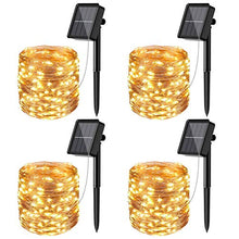 Carica l&#39;immagine nel visualizzatore di Gallery, litogo [4 Pacchi] Catena Luminosa Esterno Solare, 56m 480 LED Luci Solari Esterno 8 Modalità Impermeabili Filo di Rame Luci Lucine da Esterno per Giardino, Natale, Patio, Cancello, Matrimonio, Festa