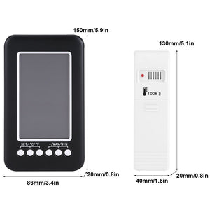 Termometro Digitale LCD Orologio Senza Fili Trasmettitore Wireless... - Ilgrandebazar