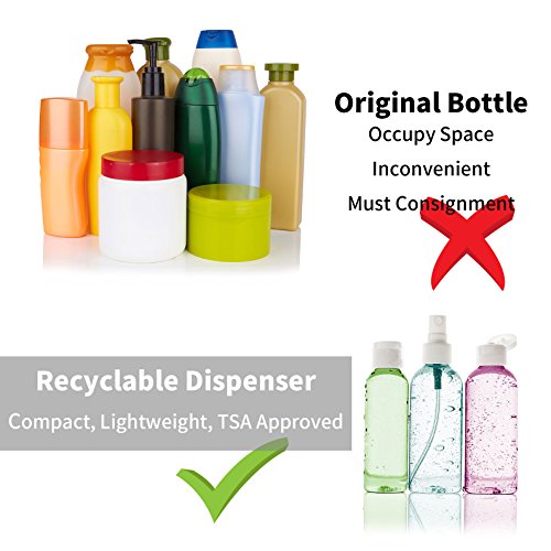 5 Bottiglie Da Viaggio In Plastica Trasparente TSA - 96,4g, Con Tappo A Vite Argento, Dimensioni 11,8x3,9cm - Per Shampoo E Liquidi
