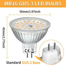 Carica l'immagine nel visualizzatore di Gallery, wowatt 6W Lampadina GU5.3 LED 12V Luce Calda 2800K Equivalente 80W Lampada Alogena Faretto MR16 CRI 92 Ra 720LM Spotlight LED GU5.3 Angolo a Fascio 120 °Nessun Sfarfallio Non Dimmerabile 6 Pezzi