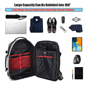 Xnuoyo 17.3 Pollici Espandibile Laptop Zaino Antifurto, Impermeabile b-Grigio