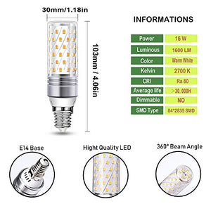 LED E14 wowatt Lampadine Lampade 1600LM 16W pari a 120W Luce 5x Led 16w Calda - Ilgrandebazar