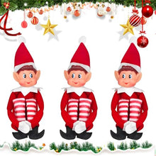 Carica l&#39;immagine nel visualizzatore di Gallery, NCKIHRKK Elfo di Natale, 3 Pezzi Elfi Dagli Occhi Blu Elfo Natale Pupazzo, 35 cm Corpo Morbido e Viso in Vinile Elfo Dispettoso di Natale, con Cappello, Peluche Elfo Rosso