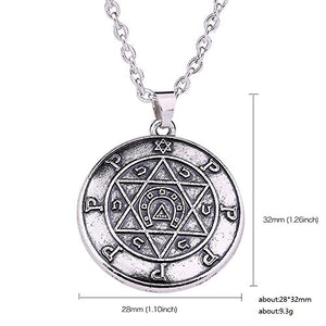 Collana con Sigillo di Salomone, amuleto portafortuna Stella David e... - Ilgrandebazar