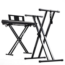 Carica l&#39;immagine nel visualizzatore di Gallery, Duronic KS2B Supporto tastiera musicale con cinghie di sicurezza – Nero - Ilgrandebazar